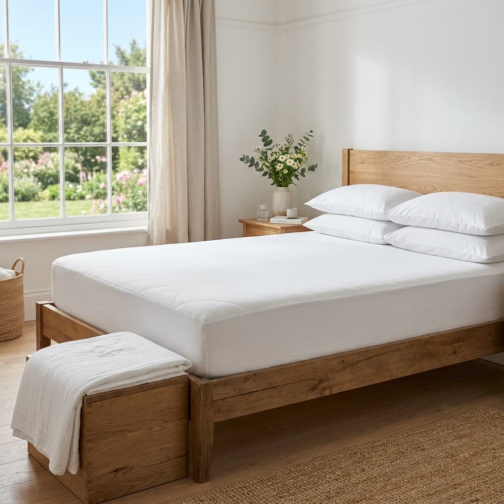 Clean, fresh white mattress
